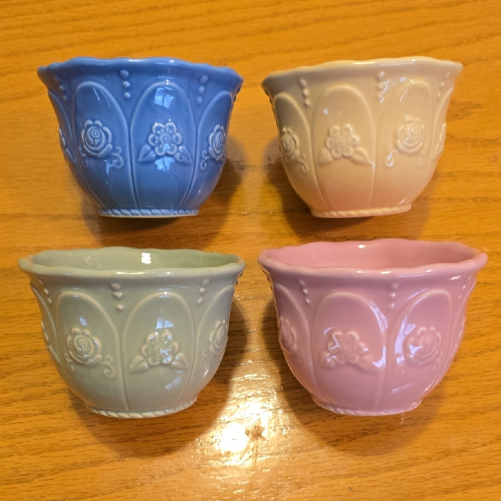 4 Small Ceramic Mixing Baking Bowls by "A Special Place"